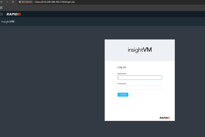 Customer's Rapid7 dashboard